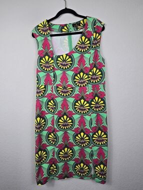Diyanu African Print Shift Dress XL Bright Ankara Inspired Sleeveless Chic